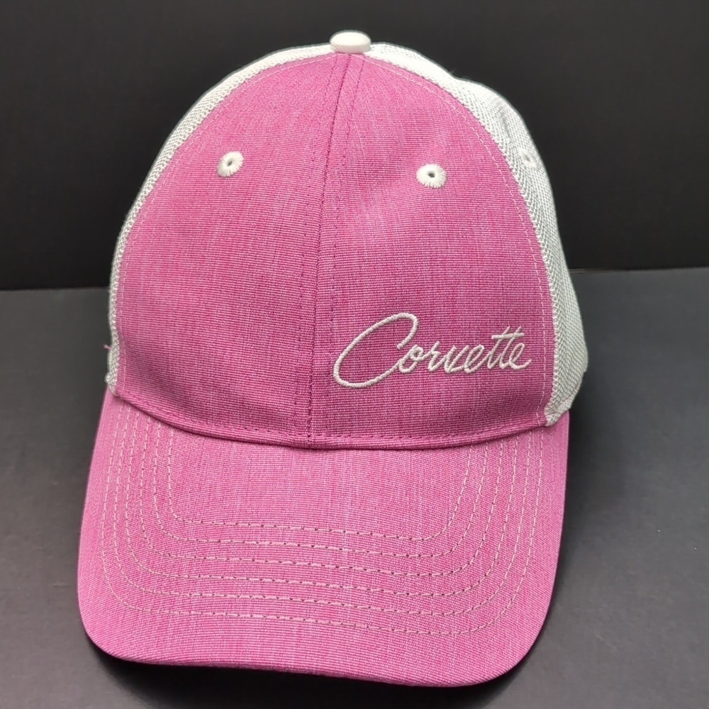 Fast Eddie, Corvette Woman's Pink/White Mesh, Snapback Hat. - Picture 2 of 8